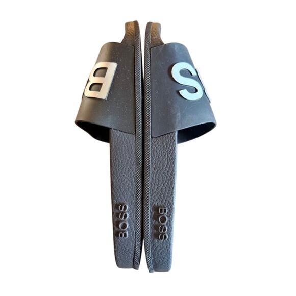 BOSS Hugo Boss Black Logo Slides Sandals – Men’s Size 11 (Made in Italy) - Picture 8 of 8